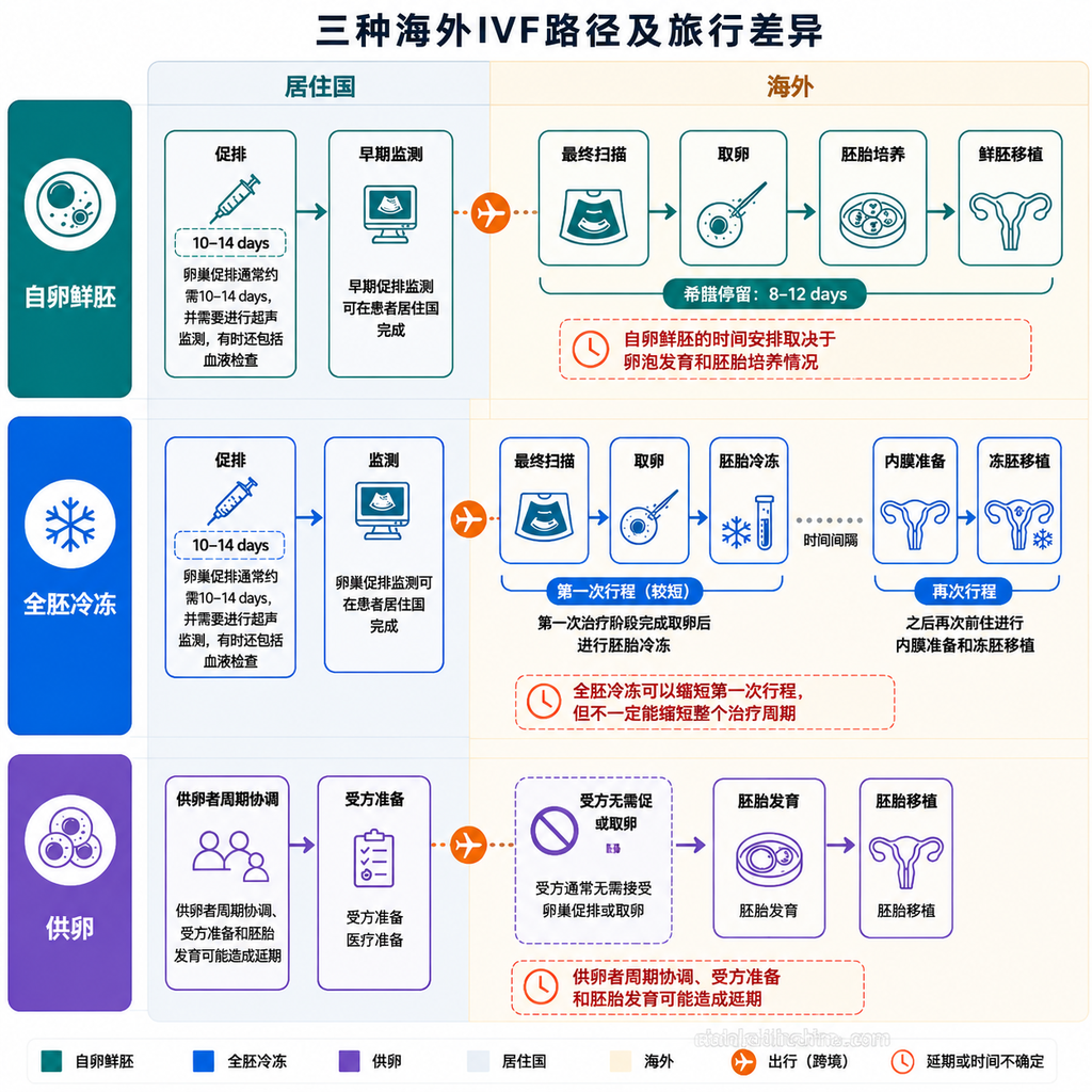 三种跨境IVF治疗路径对比